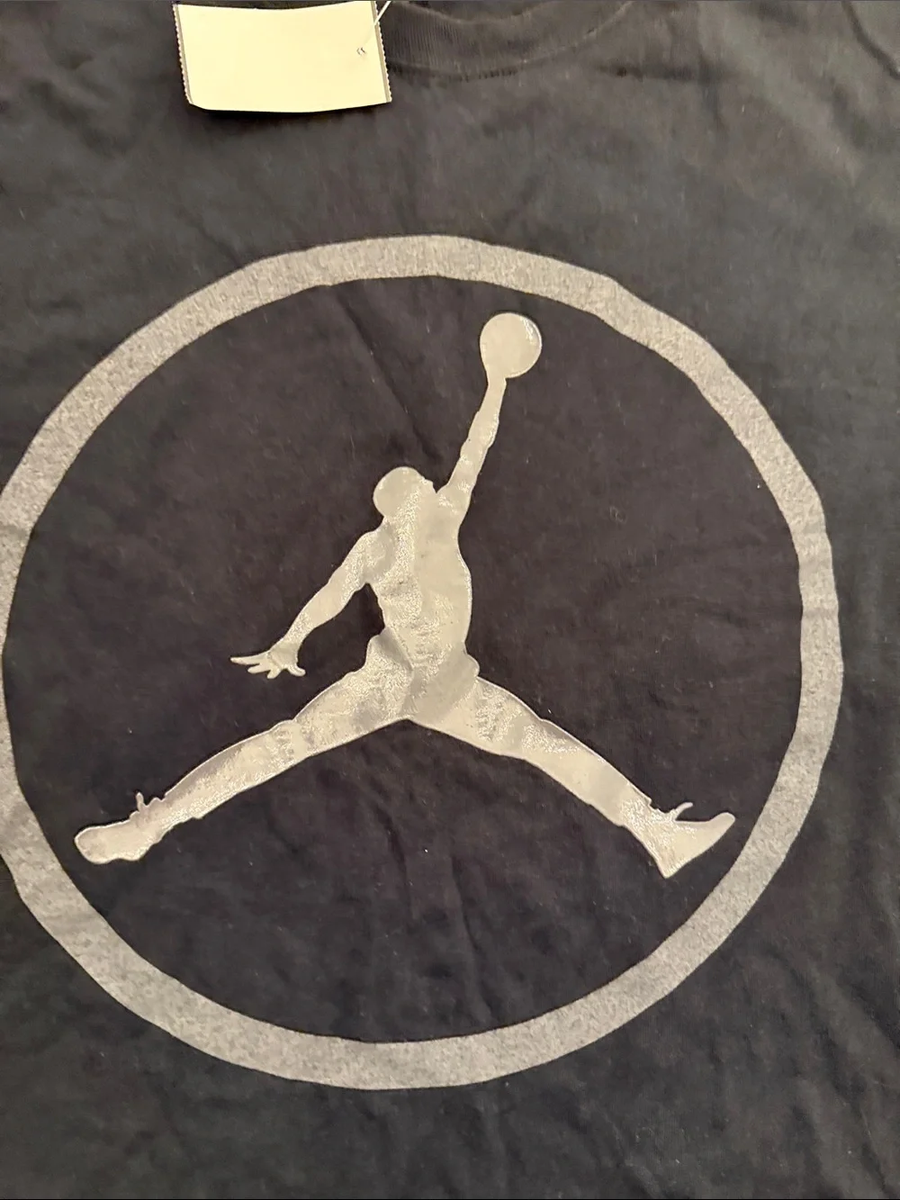 Jordan Black T-Shirt with Gray Jumpman Circle Logo xxl